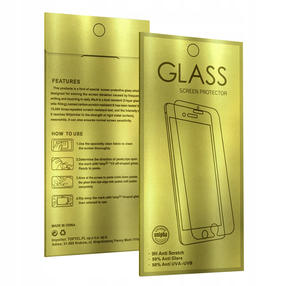 

Glass Gold Hartowane szkło do Samsung Galaxy J6 (2