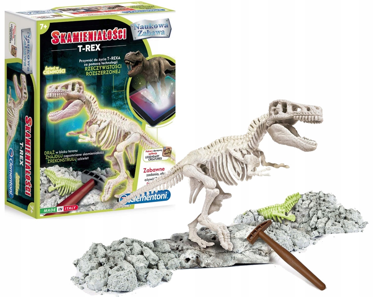 

Skamieniałości T-rex Dinozaur Fluo Szkielet Świeci