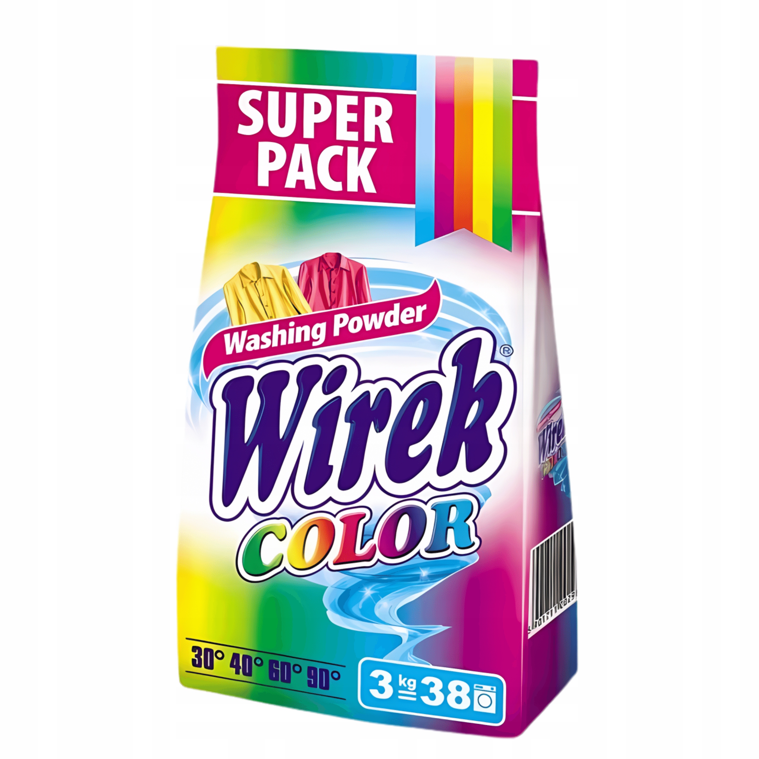 Proszek do Prania tkanin kolorowych 3 kg WIREK Color 38 prań SKUTECZNY