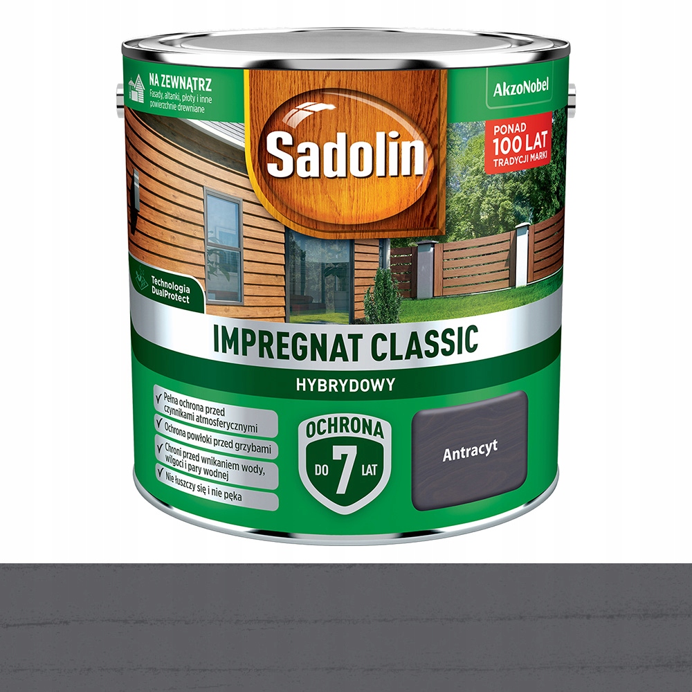 Impregnat Do Drewna Sadolin Classic Hybrydowy Antracyt L