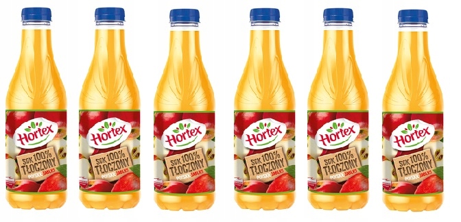 6x 1L HORTEX sok tłoczony jabłko butelka ZGRZEWKA 14043092927 Allegro pl