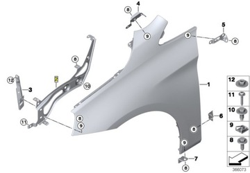 BMW праве ковзання кріплення кронштейн крила F45 F46