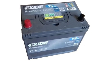 Акумулятор Exide PREMIUM EA755 75Ah 630a лівий+