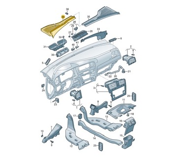 обшивка водоотвода VW Golf VII левая