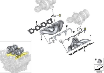 Прокладка турбины катализатора BMW N63 F10 F01