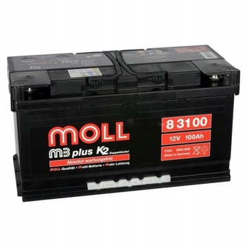 Akumulator Moll M3 100Ah 850A P+