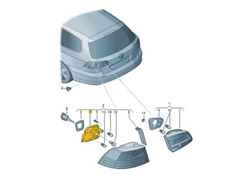 Патрон лампи VW Passat B7 Variant задній лівий