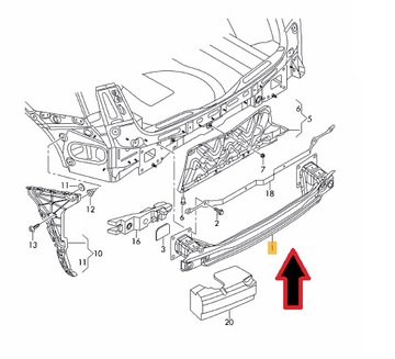 Балка заднего бампера AUDI Q5 FY 2017-новый OE