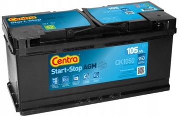 AKUMULATOR CENTRA CK1050 AGM 105AH/950A 12V P+