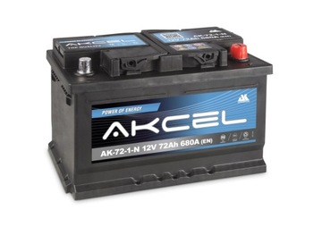 Akumulator Akcel 72Ah 680A P+ Krk AK-72-1-N