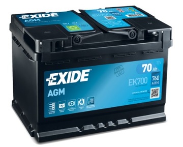 БАТАРЕЯ EXIDE AGM START-STOP 70AH / 760A P+