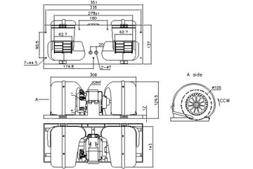 ПОВІТРОДУВКА 24V DAF 65 65 CF 75 75 CF 85 85 CF 95 95