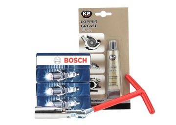 4x Świece Zapłonowe Bosch 0 242 145 571 smar klucz