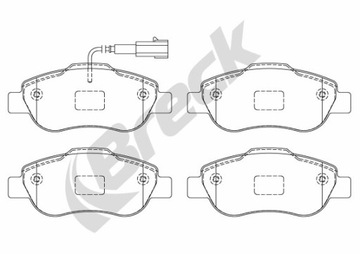 ТОРМОЗНЫЕ КОЛОДКИ ПЕРЕДНИЕ BRECK FIAT 500 1.2 LPG 69KM 51KW