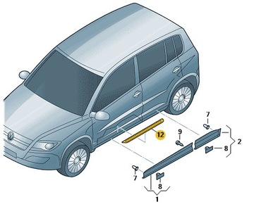 ЗАЩИТНАЯ ПЛЕНКА ПОРОГА ВЛЕВО / ВПРАВО VW TIGUAN ОРИГИНАЛ