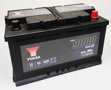 Акумулятор Yuasa YBX 9115 AGM 12V 80ah 800A P+