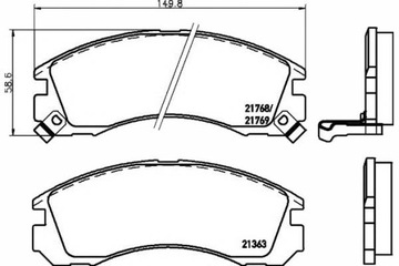 ПЕРЕДНІ ГАЛЬМІВНІ КОЛОДКИ MITSUBISHI GALANT 97-OUTLA