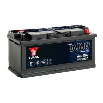 Аккумулятор Yuasa YBX9020 P + 105AH 950A 12V START STOP AGM