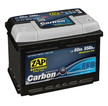 Akumulator ZAP EFB 12V 60Ah 550A Carbon Start Stop