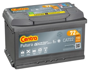 ЦЕНТРИ БАТАРЕЇ FUTURA P + 72AH / 720A CA722