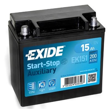 Akum Exide Start-Stop Auxiliary 12V 15AH 200A L+