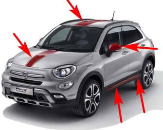 Набір FIAT 500X наклейки + Корпуси + молдинги 71807427