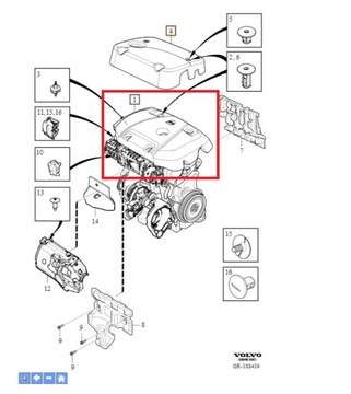 Крышка двигателя Volvo OE 31368886