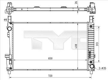 TYC 721-0020 Chłodnica, układ chłodzenia silnika