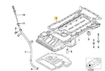 BMW E65 E38 прокладка масляного піддону 4.0 d M67