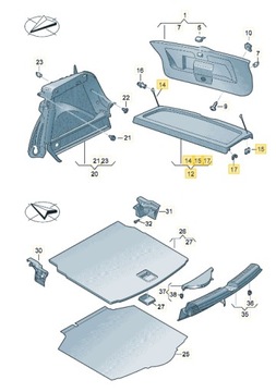 PÓŁKA BAGAŻNIKA VW TAIGO 21- 2G7867769