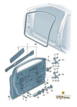 Комплект элементов крепления передней двери AUDI Q2