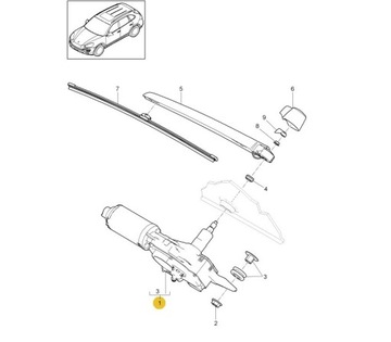 Двигатель заднего стеклоочистителя Porsche cayenne