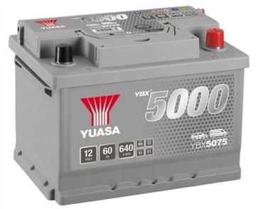 AKUMULATOR YUASA 60Ah 640A YBX5075 DOJ+WYM LDZ