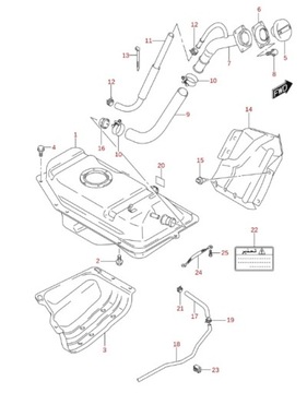 Rura wlewowa paliwa do zbiornika Suzuki Jimny SN