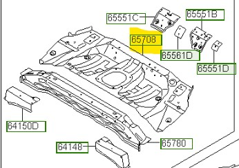 65511A6000 HYUNDAI OE ПАНЕЛЬ ЗАДНЬОЇ ПІДЛОГИ TUCSON 2016