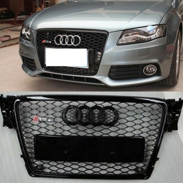 Grill Audi A4 2008-2011 wzor RS4 Black