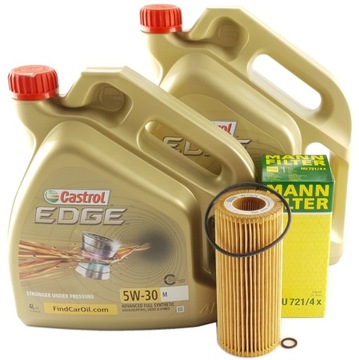 FILTR OLEJU MANN + 9L OLEJU CASTROL BMW 2.5d 3.0d