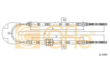 Cofle 11.5443 ручний трос FORD FIESTA III 3