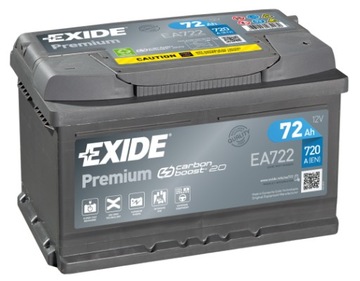 АККУМУЛЯТОР EXIDE PREMIUM EA722 P + 72AH 720A 12V ЦЕНТРЫ