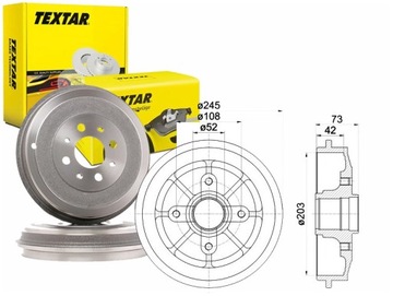 Задні гальмівні барабани CITROEN C2 C3 TEXTAR