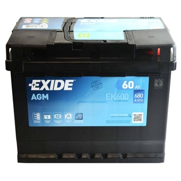EXIDE EK600 60AH 680A AGM START-STOP
