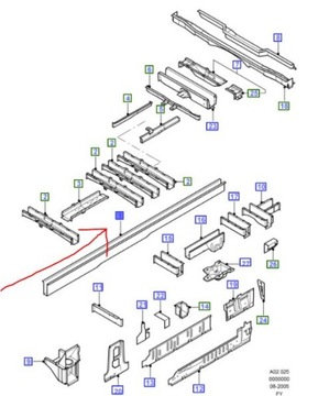 TYLNA BELKA BOCZNA PODŁOGI FORD TRANSIT Mk5 / Mk6