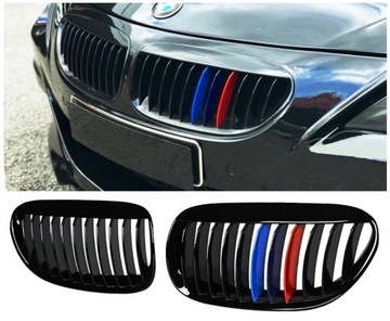 GRILL NERKI BMW E63 E64 CZARNE W POŁYSKU + M