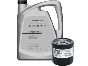 OE VAG LONGLIFE III FE 0W30 5L+FILTR OLEJU OP616/3