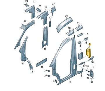 *WZMOCNIENIE SŁUPKA B VOLKSWAGEN CRAFTER ORYGINAL