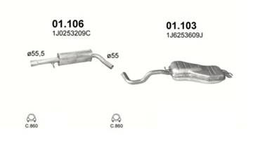 Глушник Глушники Audi A3 1.8