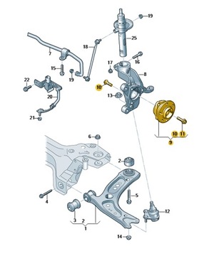 ŁOŻYSKO KOŁA PRZÓD SEAT SKODA VOLKSWAGEN OE
