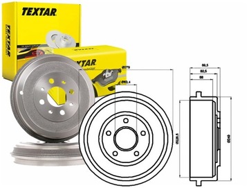 КОМПЛЕКТ ГАЛЬМІВНИХ БАРАБАНІВ TEXTAR 1334975 1361302