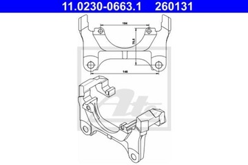 Хомут тормозного суппорта AUDI A3, A4 B6, A4 B7