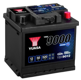 Акумулятор Yuasa AGM YBX9012 50Ah 520A START-STOP P + AMPER